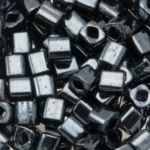 cube toho beads 4mm - metallic hematite (81) | 10gr