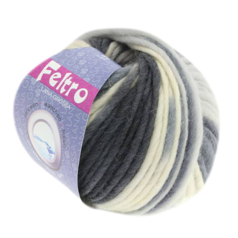 feltro print lana grossa - white/grey/black (331) - 50gr (50mt) | 1pc