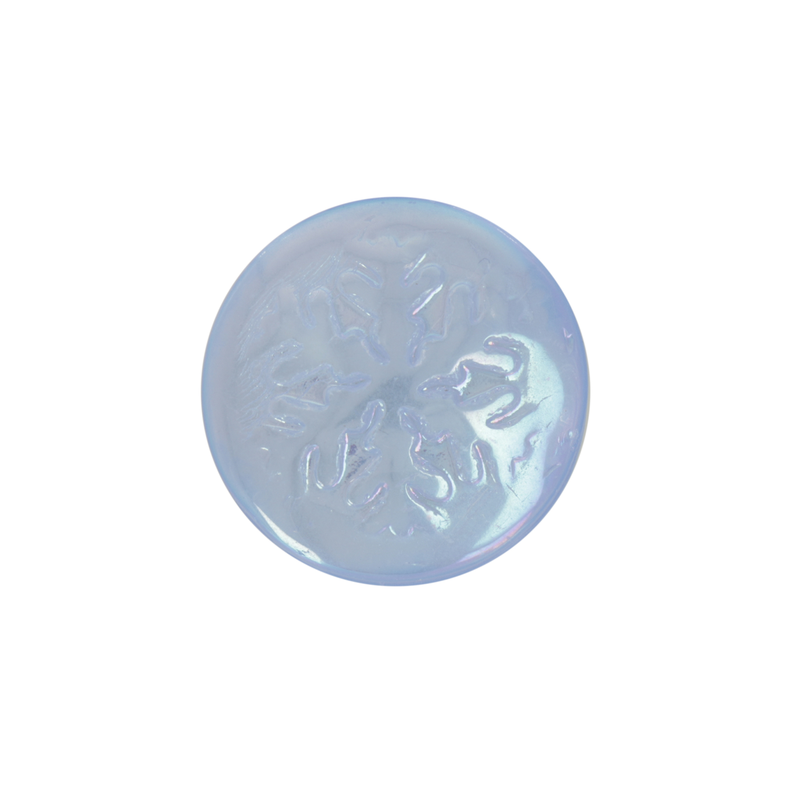 sapphire ab glass cabochon snow flakes round 21mm | 2pc