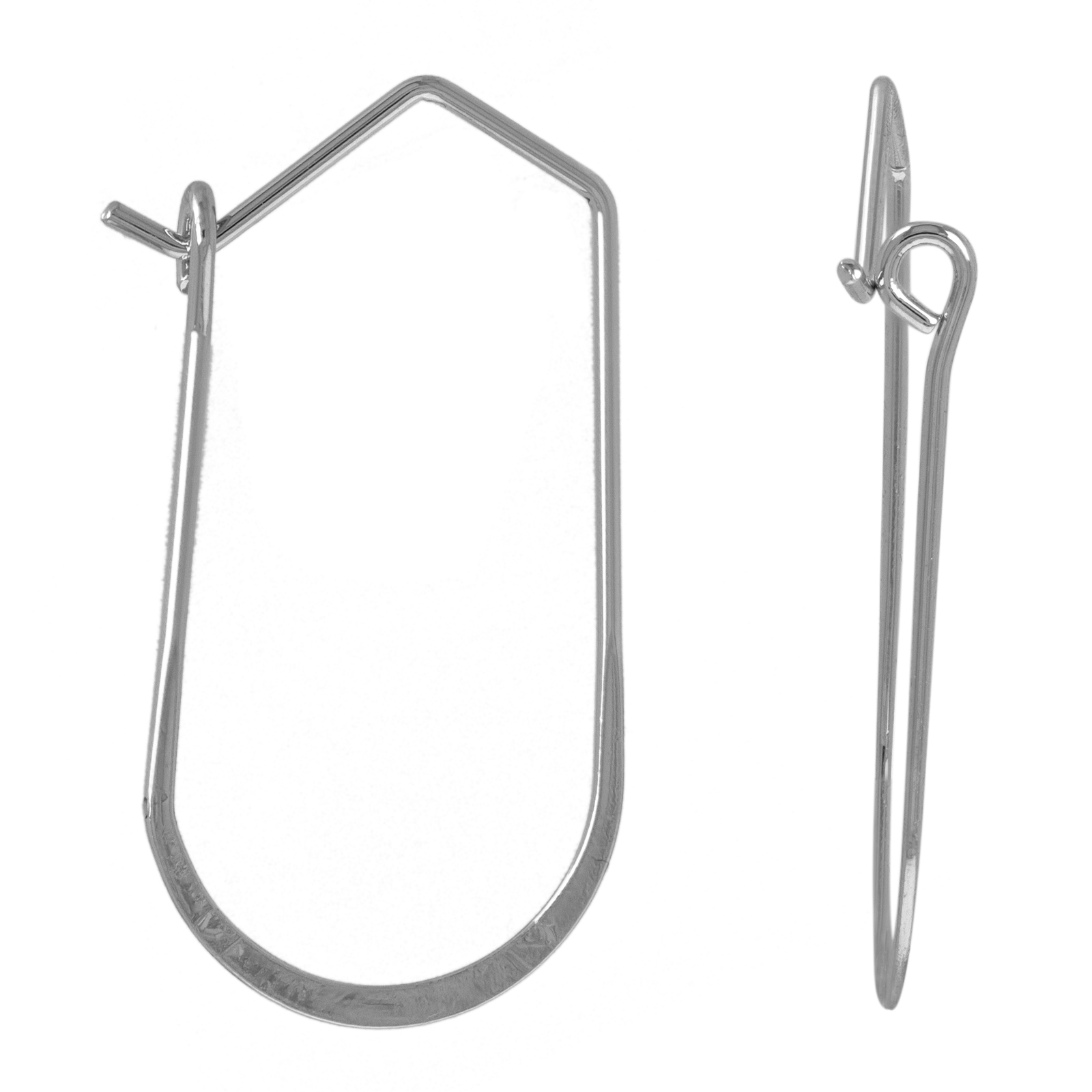 rhodium silver plated earwire 32x17mm | 2pc