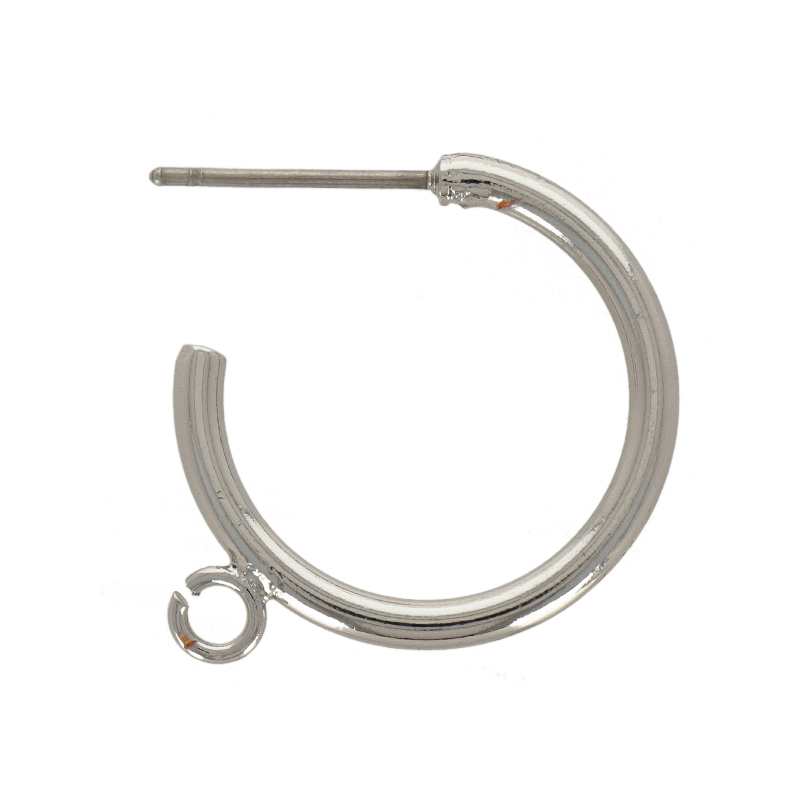 rhodium silver plated hoop earring 20mm | 2pc