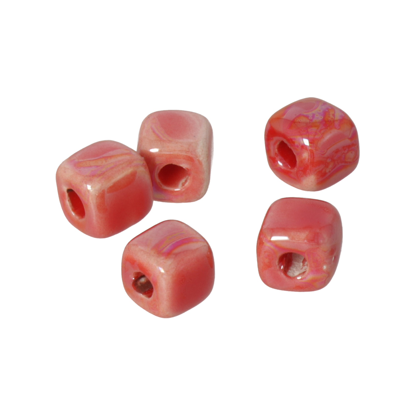 red ceramic cube 6,5mm | 4pc