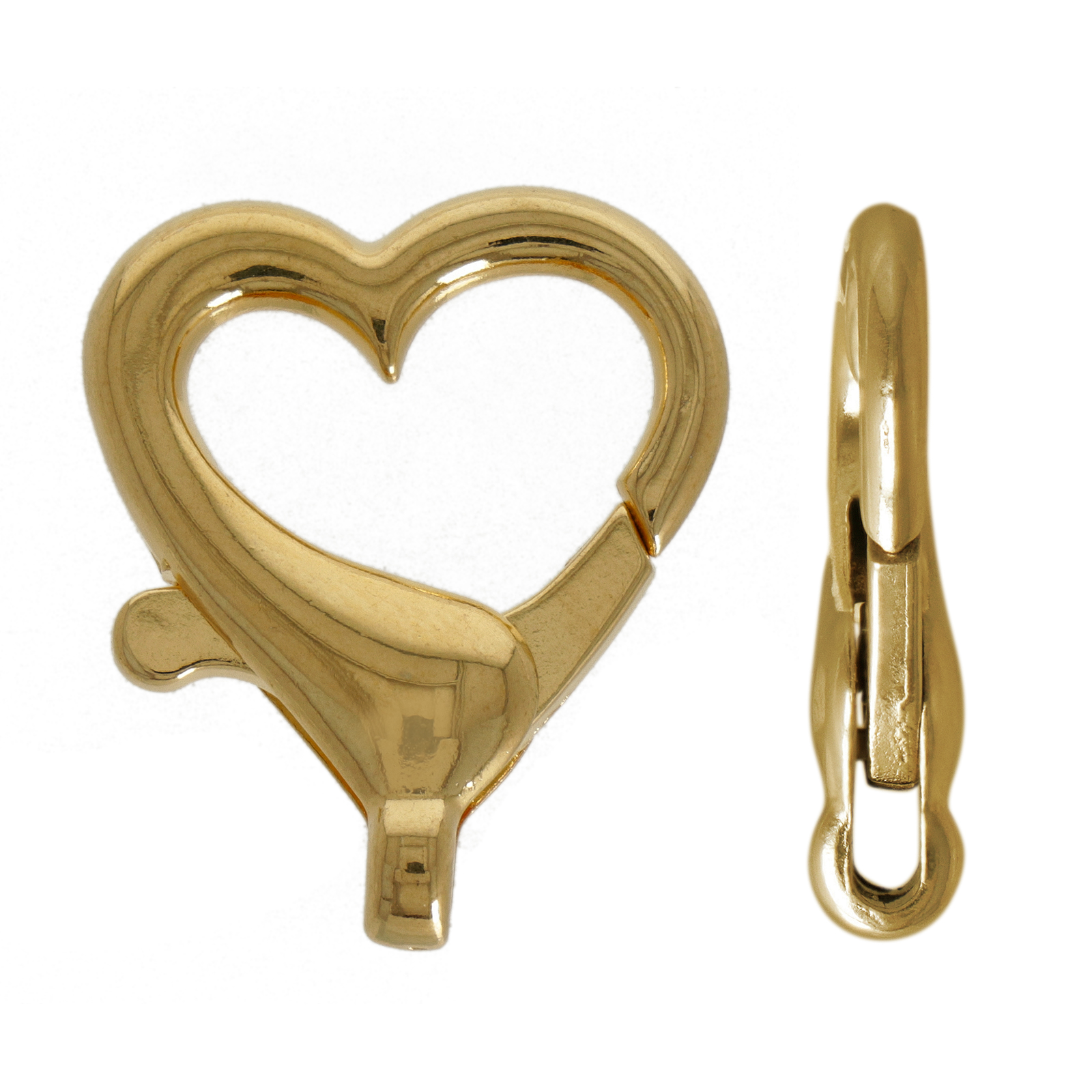 gold plated lobster heart clasp 26x22mm | 1pc