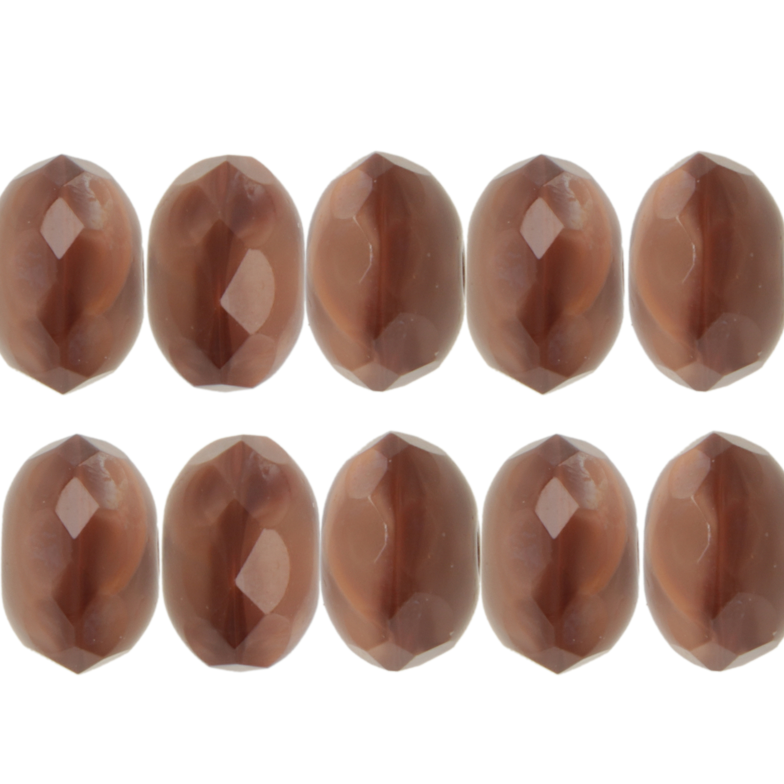 böhmische facettierte donut milky brown 9mm | 12st