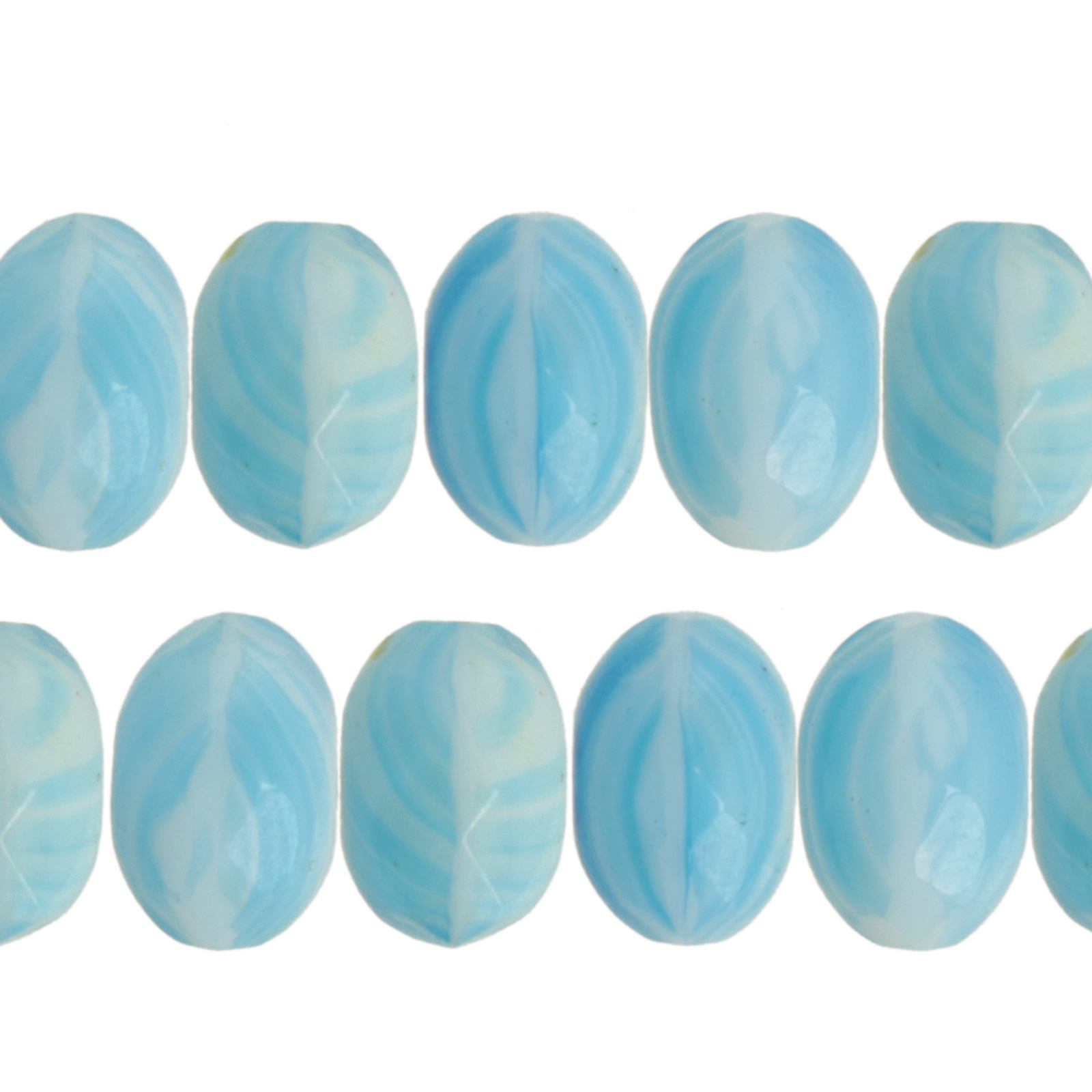 böhmische facettierte donut milky aquamarine 9mm | 12st