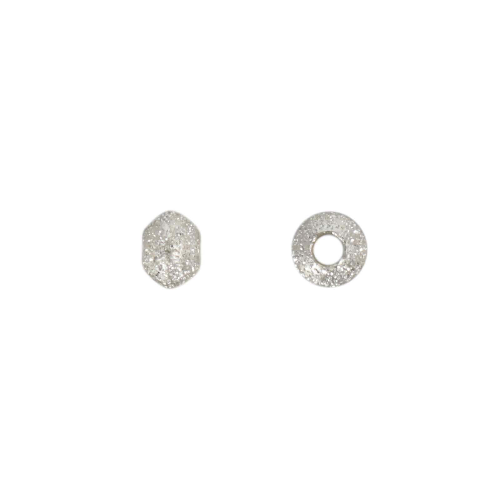 sterling silver stardust coin spacer bead 3x2mm | 16pc