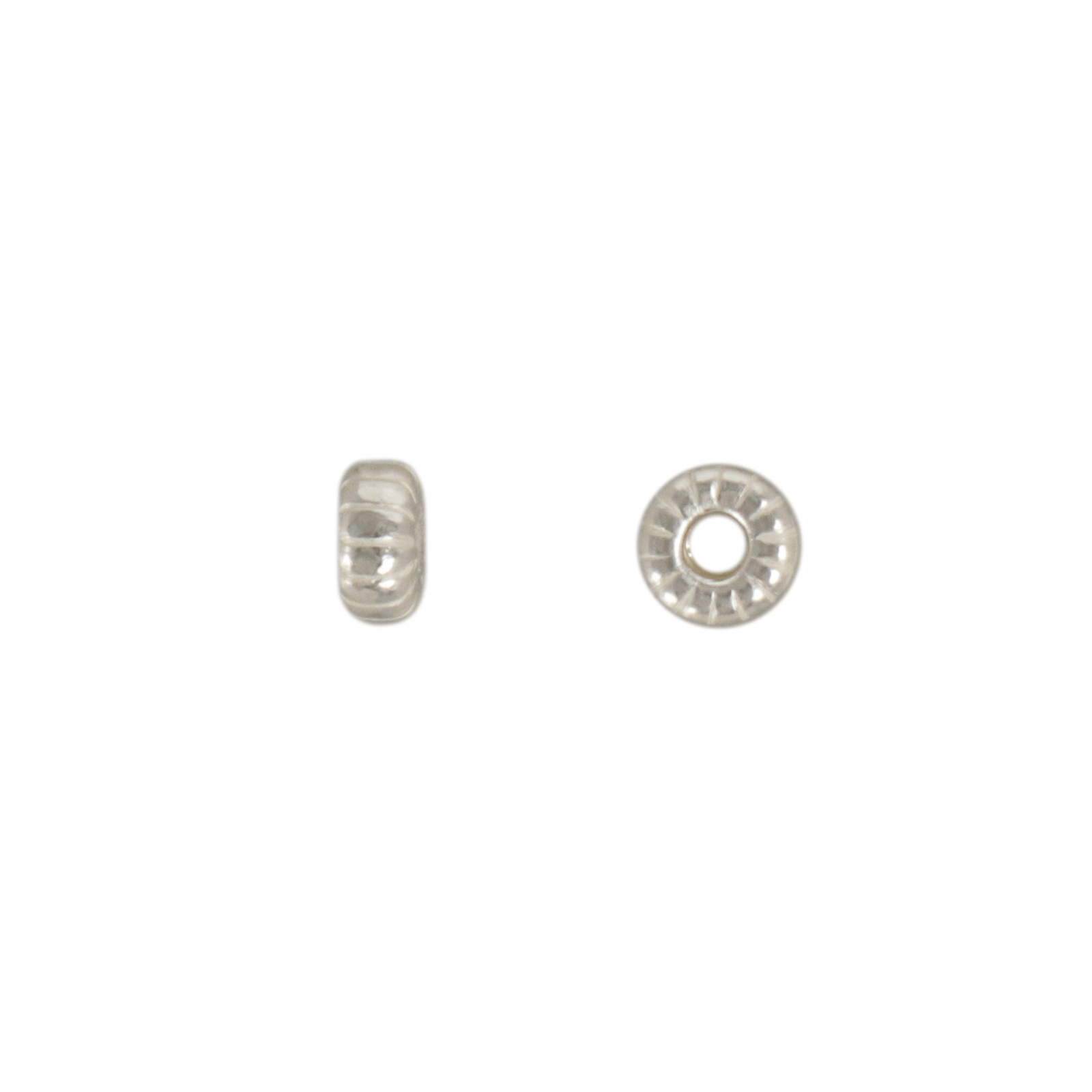 sterling silver corrugated roundelle spacer bead 3x1,5mm | 20pc
