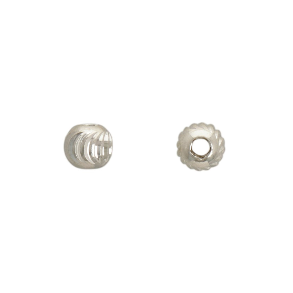 sterling silver bead moon cut round 4mm | 8pc