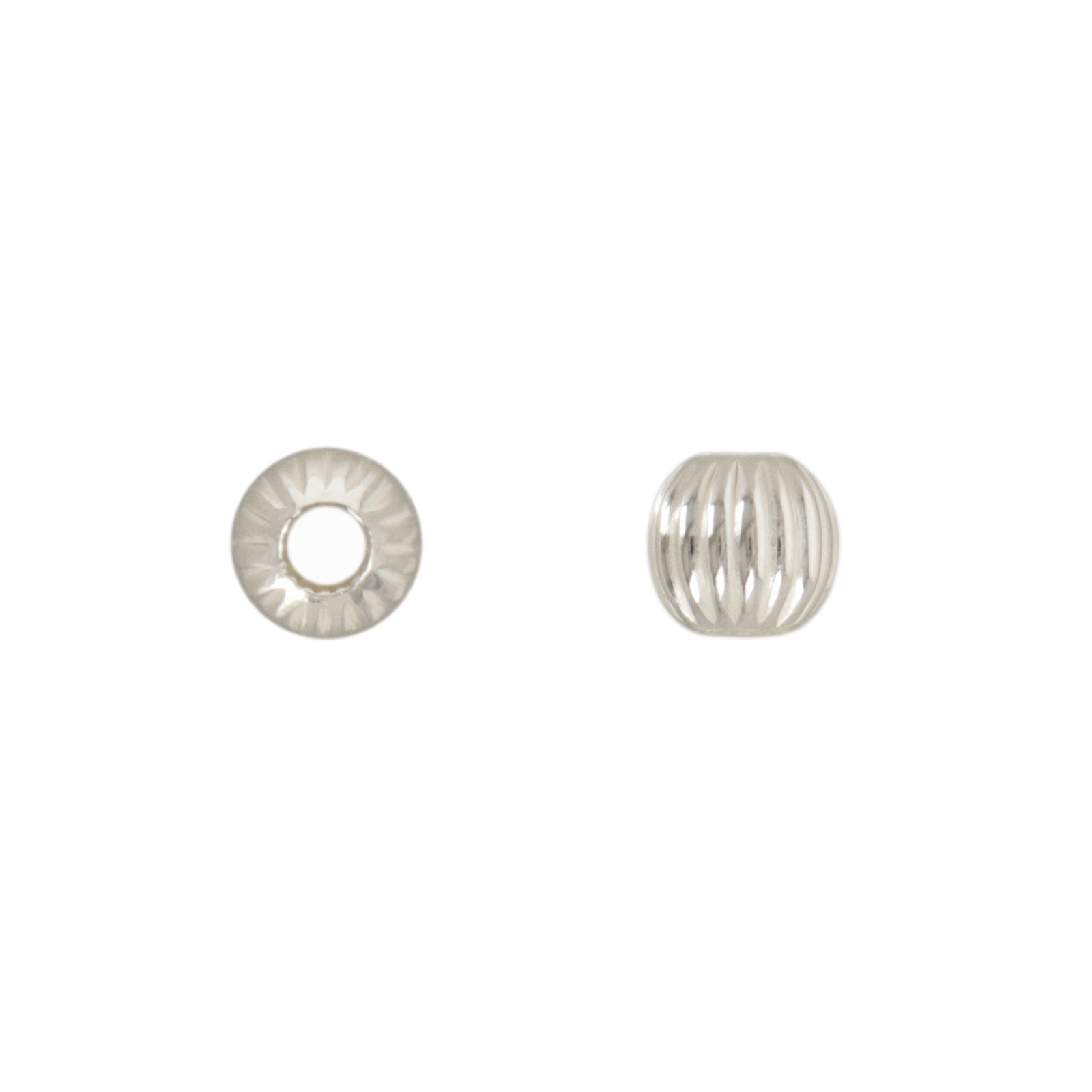 sterling silver bead twisted round 4mm | 12pc