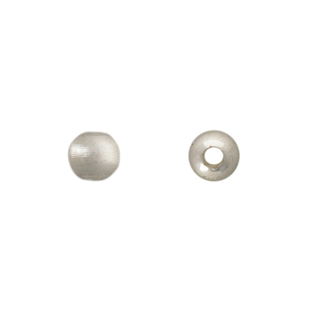 sterling silver bead satin round 4mm | 8pc