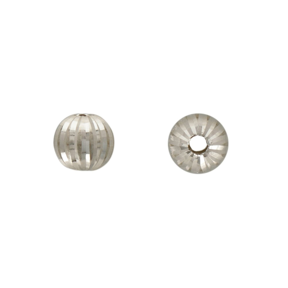 sterling silver bead meridian round 6mm | 2pc