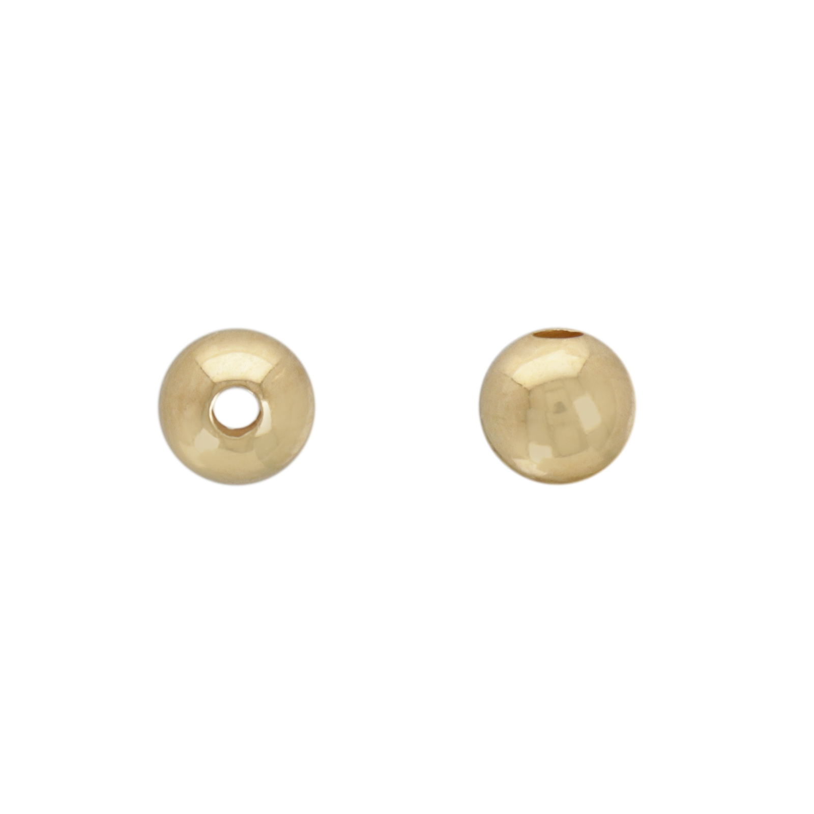sterilng silver gold plated bead seamless round 5mm | 6pc