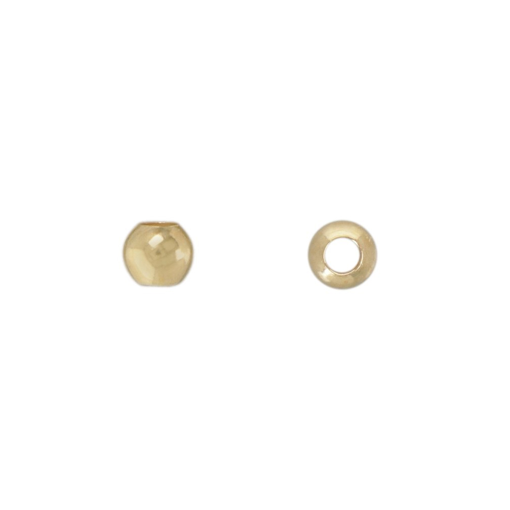 sterilng silver gold plated bead seamless round 3mm | 20pc