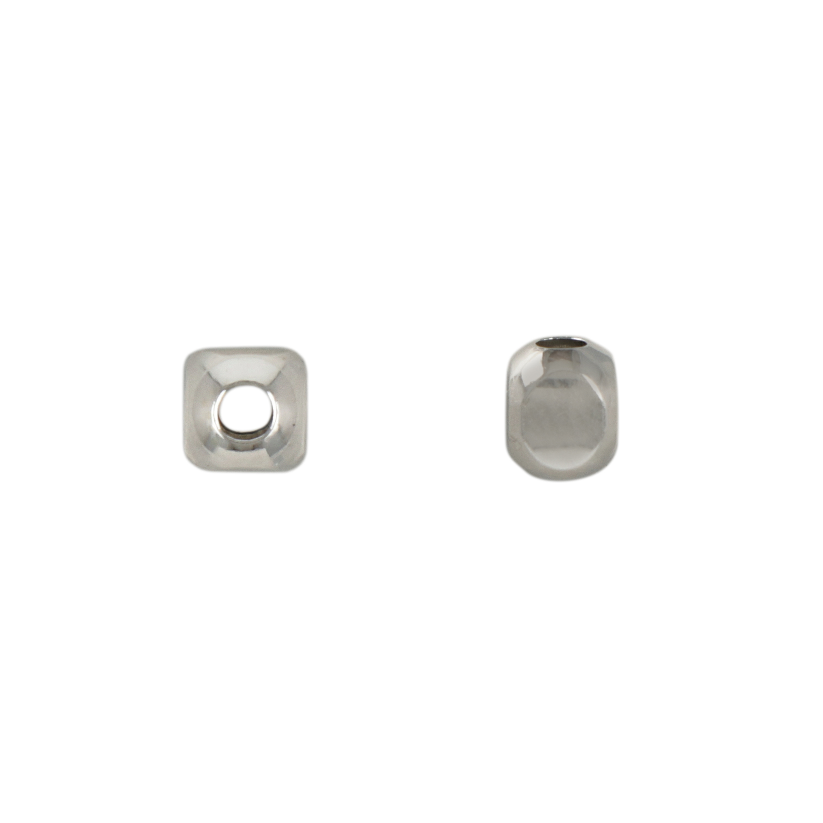 sterilng silver bead seamless cube 4mm | 4pc