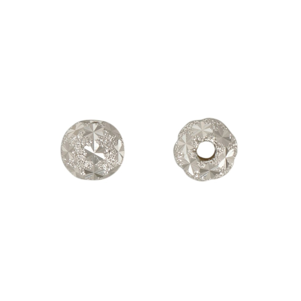 sterling silver bead star round 6mm | 2pc