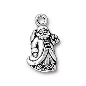 antique silver plated santa claus charm 22mm | 1pc