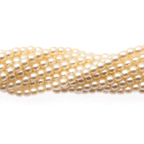 czech glass pearl beads - cream round 2mm | 150pc