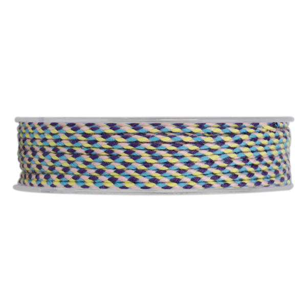 multicolor faden blau/rosa/gelb geflochtener 2mm | 2mt