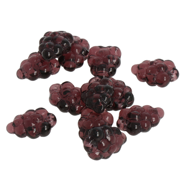glass beads raspberry purple 16x11mm | 15pc