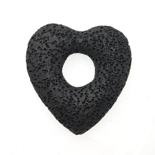 black lava stone donut heart | 1pc