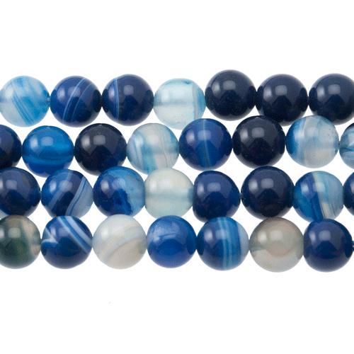 dyed lace achat blau glatt runde 8mm | strang 38/40cm