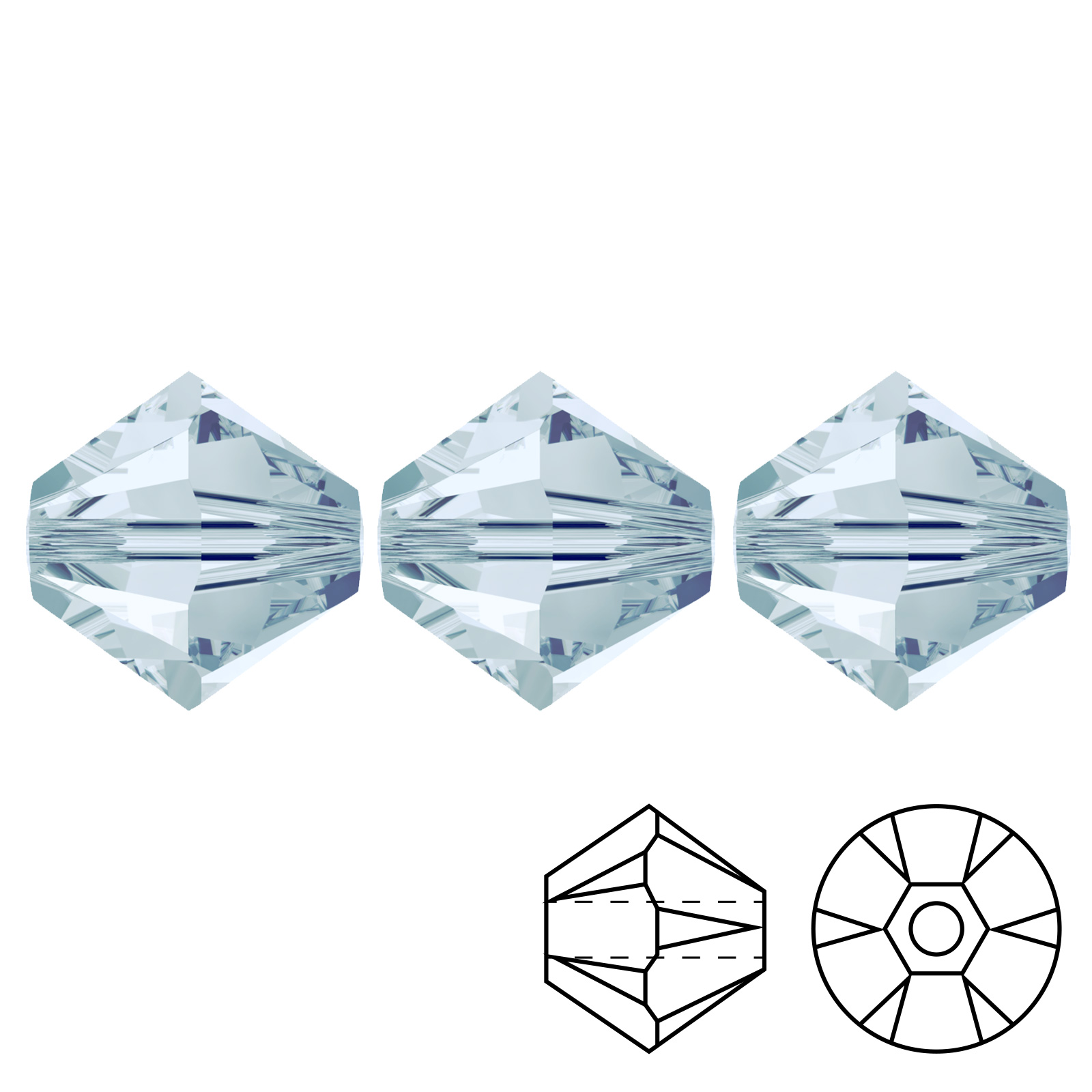 bicone (5328) light azore 4mm | 48pc