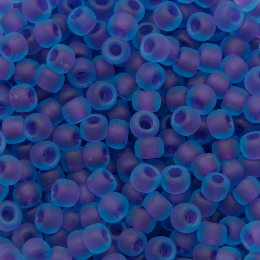 rocaille toho seed beads 6/0 - inside color frosted aqua/purple lined (252f) | 10gr
