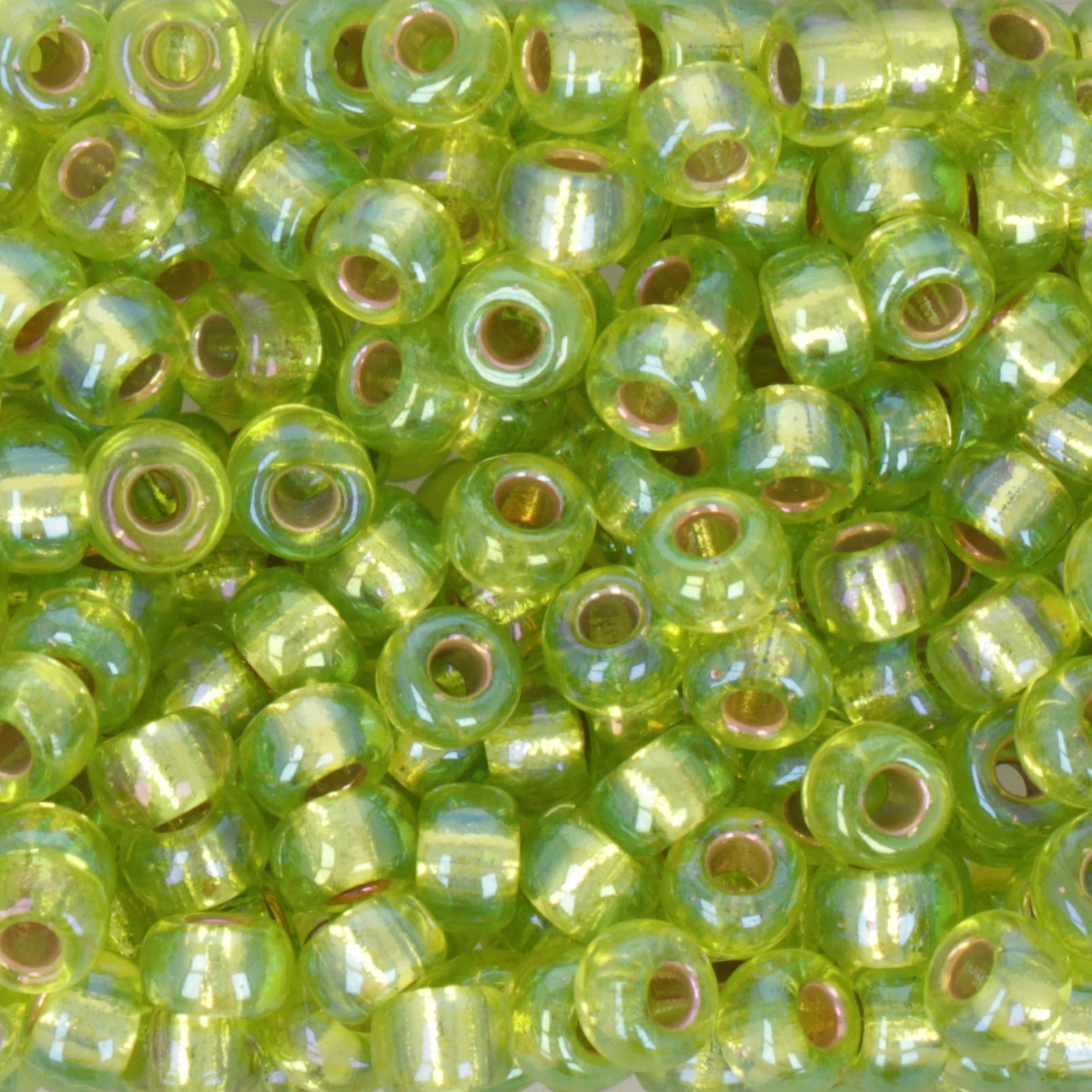 miyuki rocailles 6/0 - silver-lined chartreuse ab (1014) | 10gr