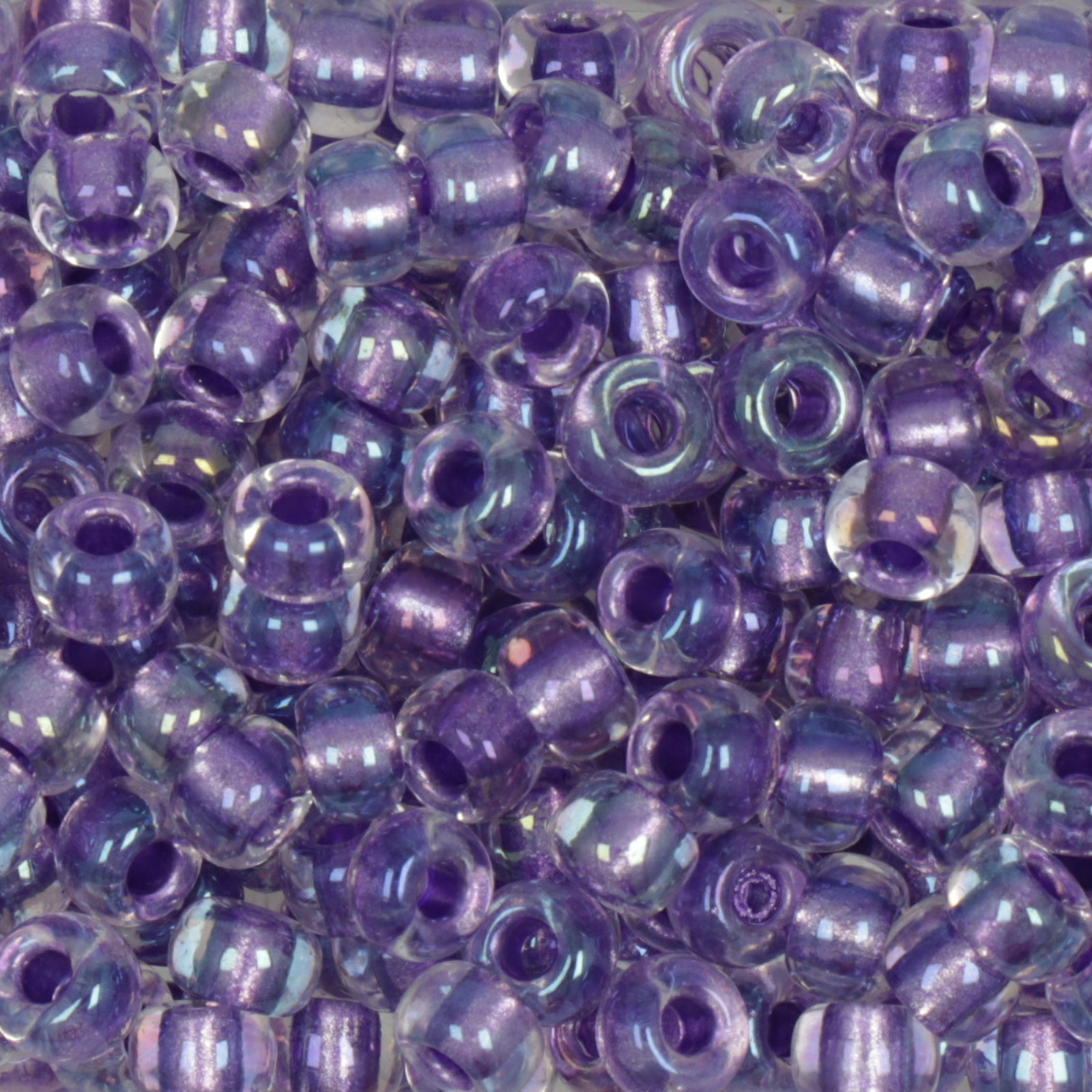 miyuki rocailles 6/0 - sparkling purple lined crystal ab (2607) | 10gr
