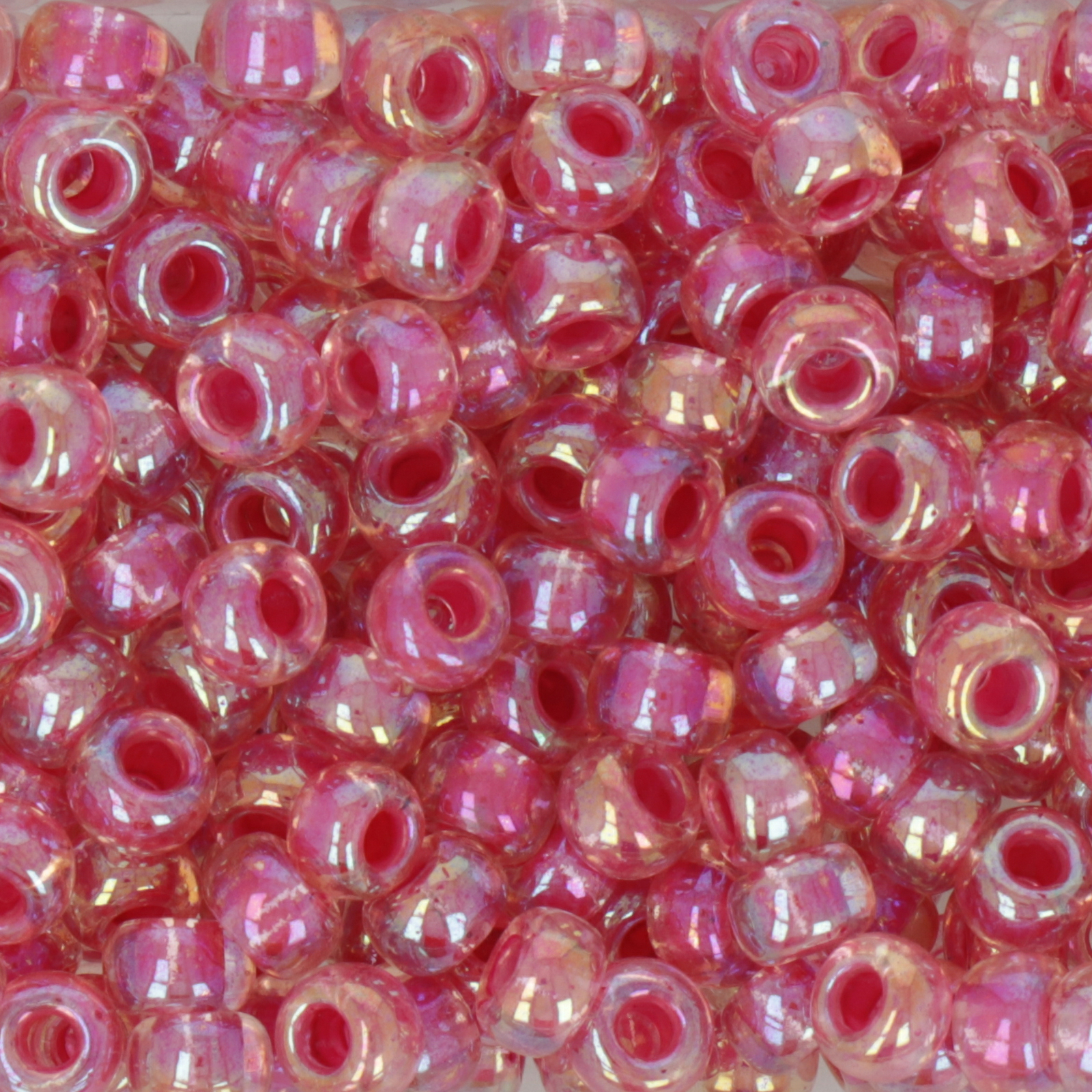 miyuki rocailles 6/0 - hot pink lined crystal ab (355) | 10gr