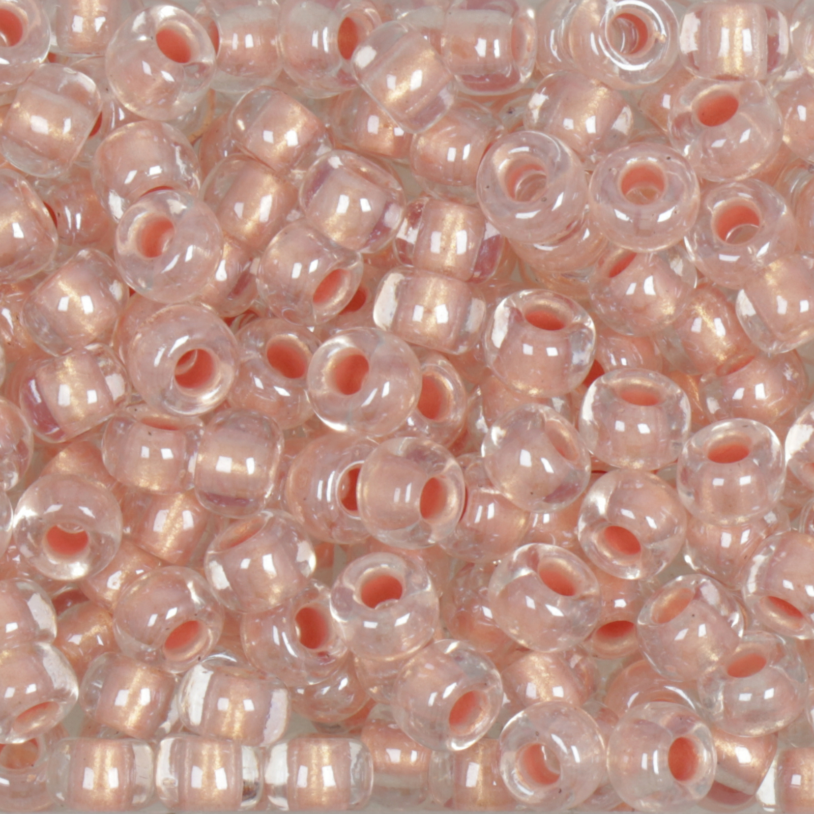 miyuki rocailles 6/0 - inside dyed pearlize light pink (4605) | 10gr