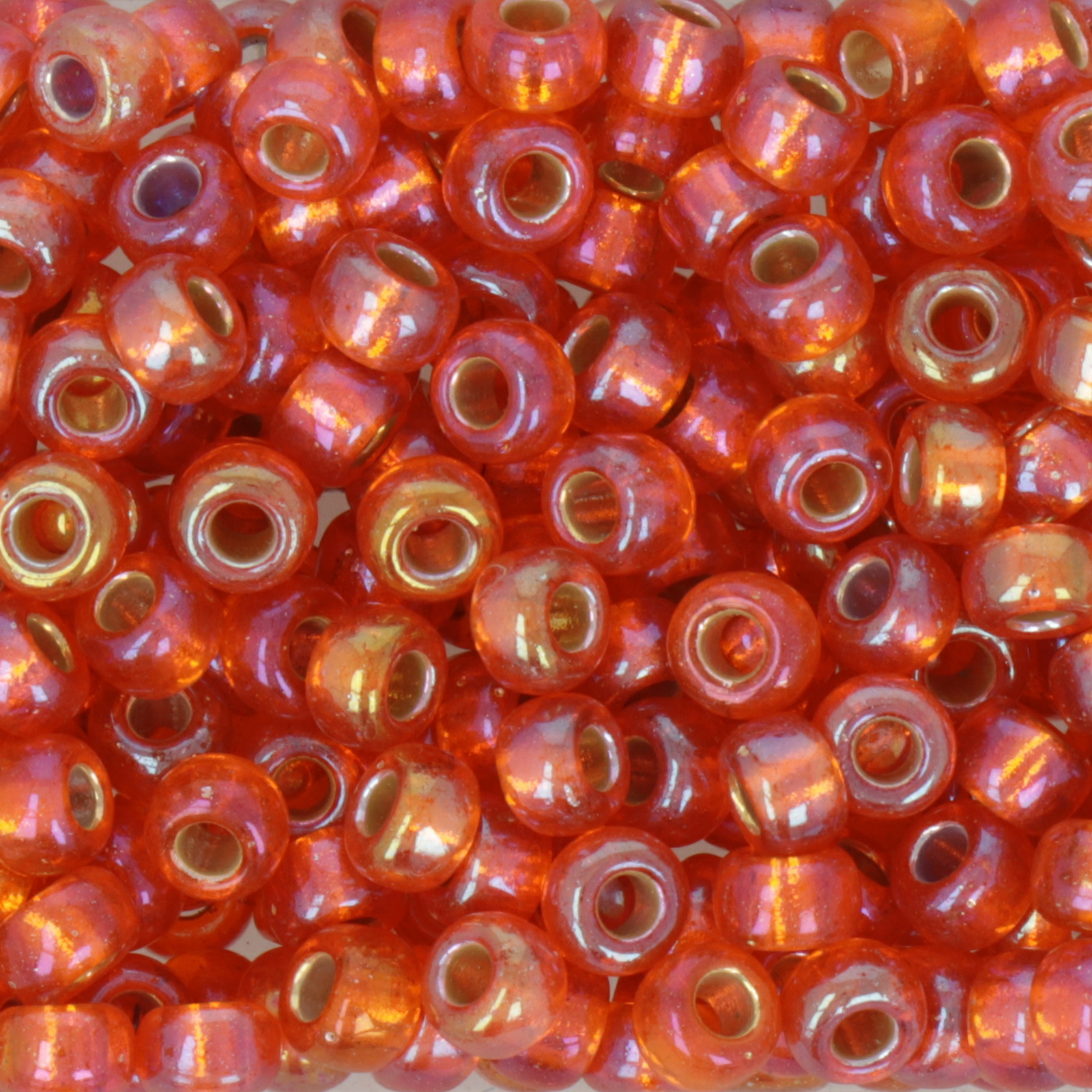 miyuki rocailles 6/0 - silver-lined orange ab (1008) | 10gr