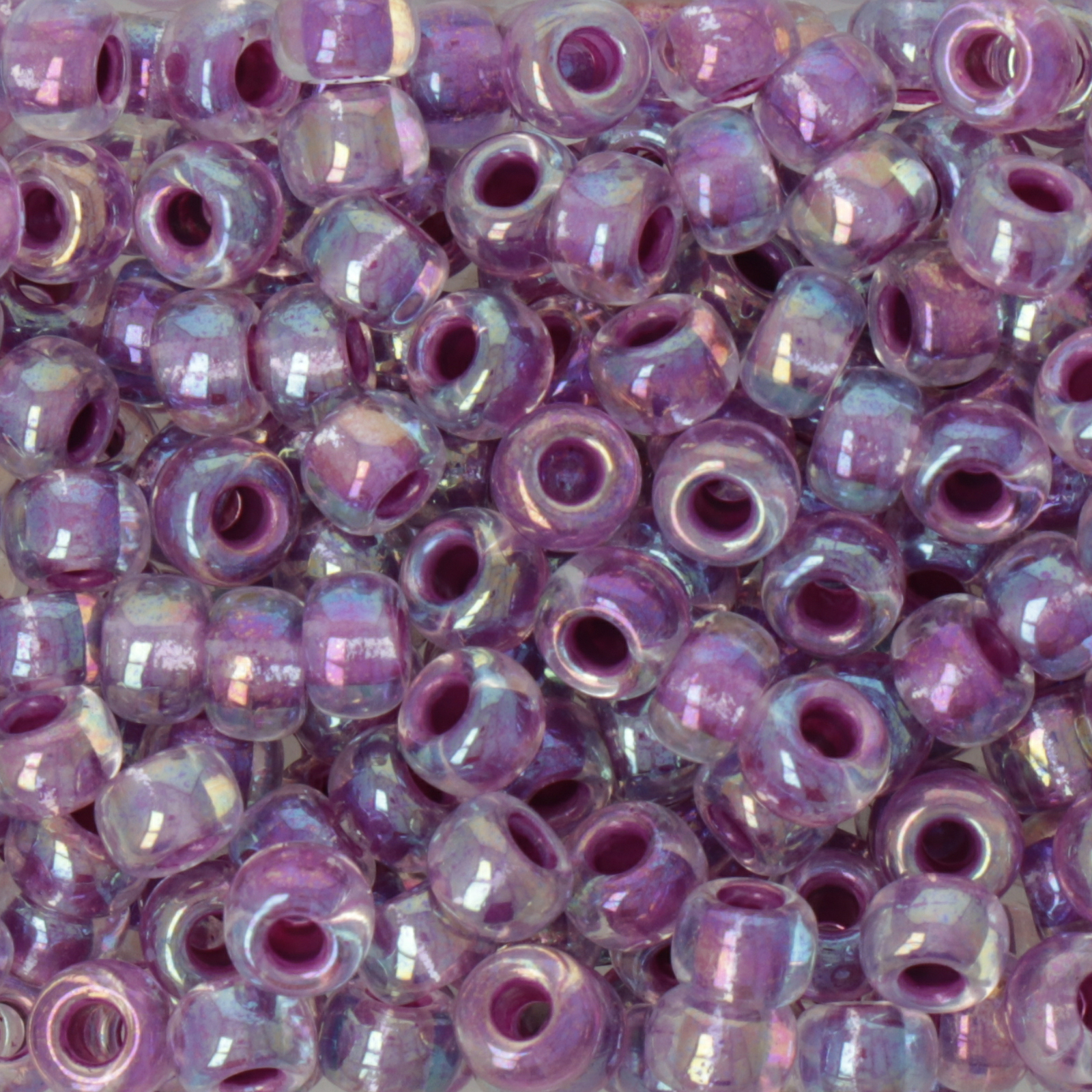 miyuki rocailles 6/0 - raspberry lined crystal ab (264) | 10gr
