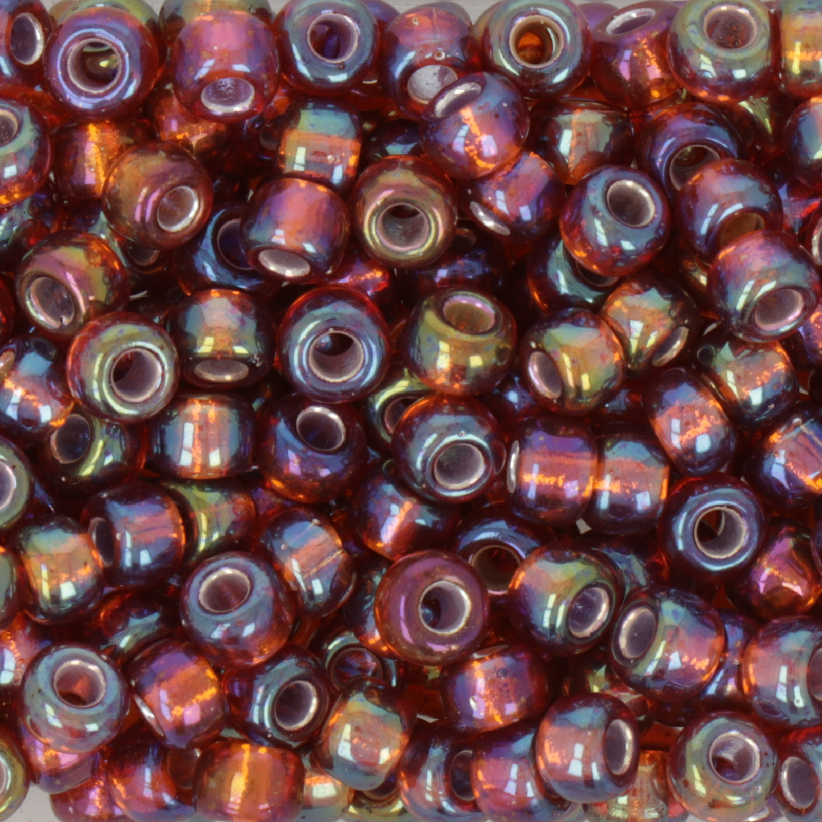 miyuki rocailles 6/0 - silver-lined dark topaz ab (1005) | 10gr