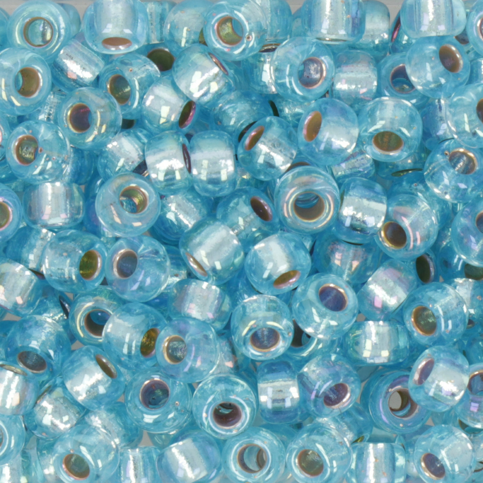 miyuki rocailles 6/0 - silver-lined aqua ab (1018) | 10gr