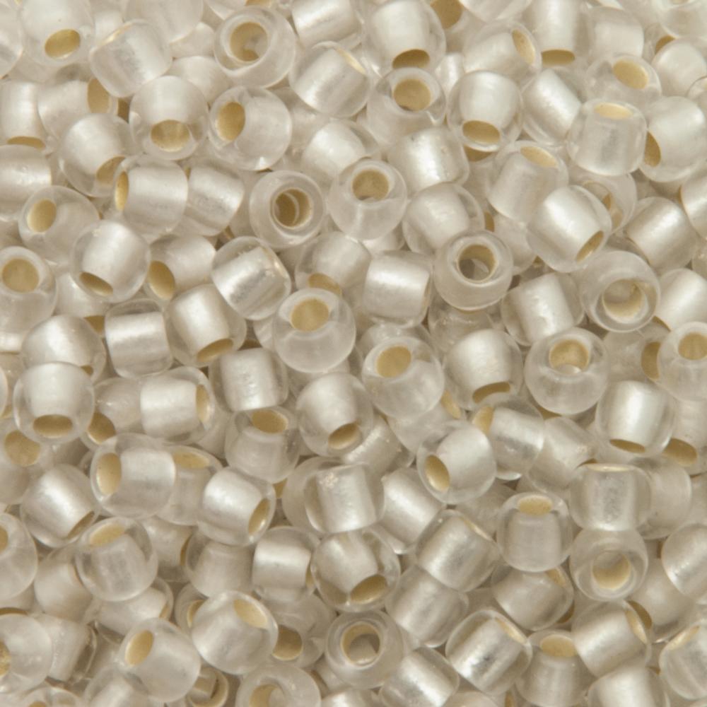 rocaille toho seed beads 6/0 - silver-lined frosted crystal (21f) | 10gr