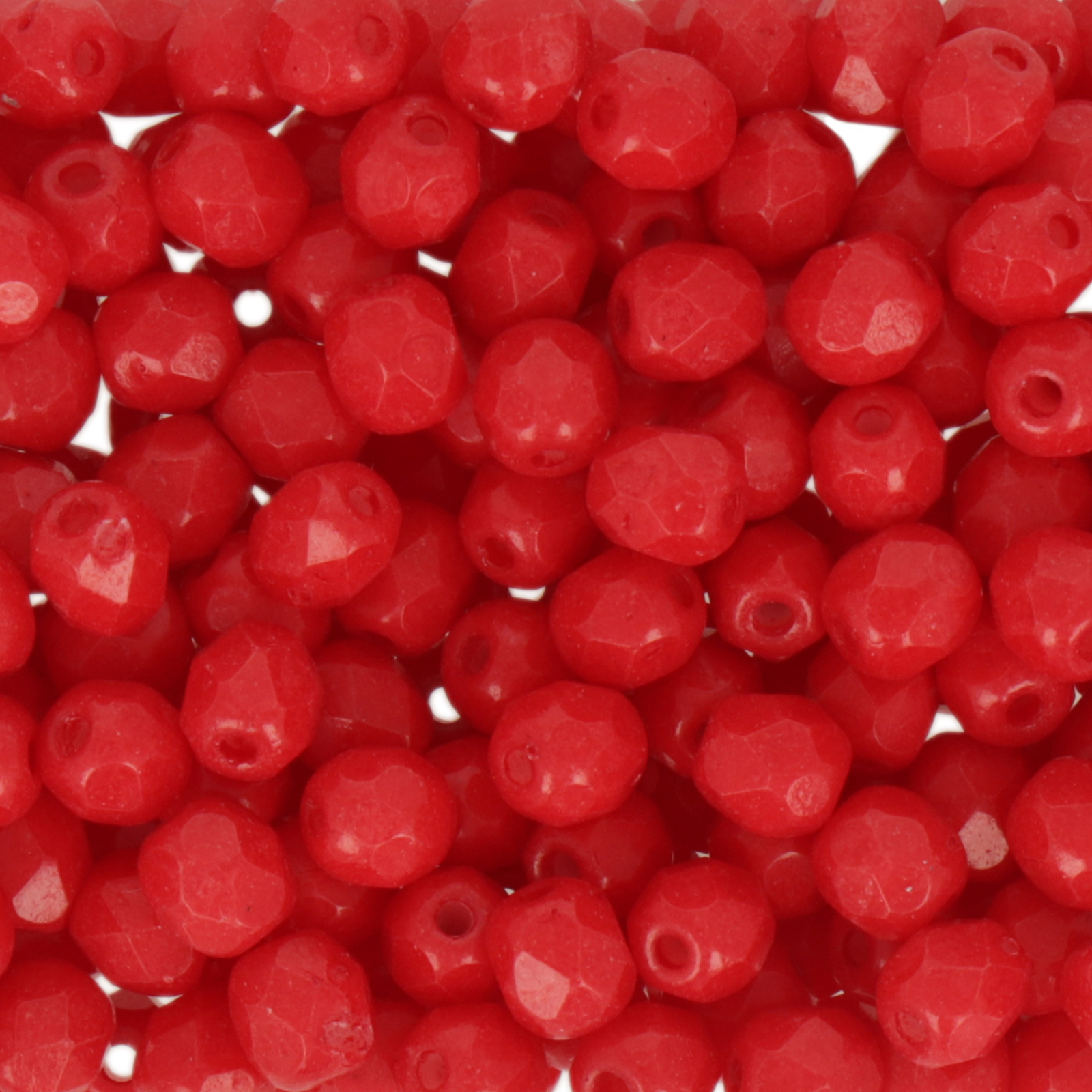 czech fire-polished round beads intensive cherry 4mm | 50pc