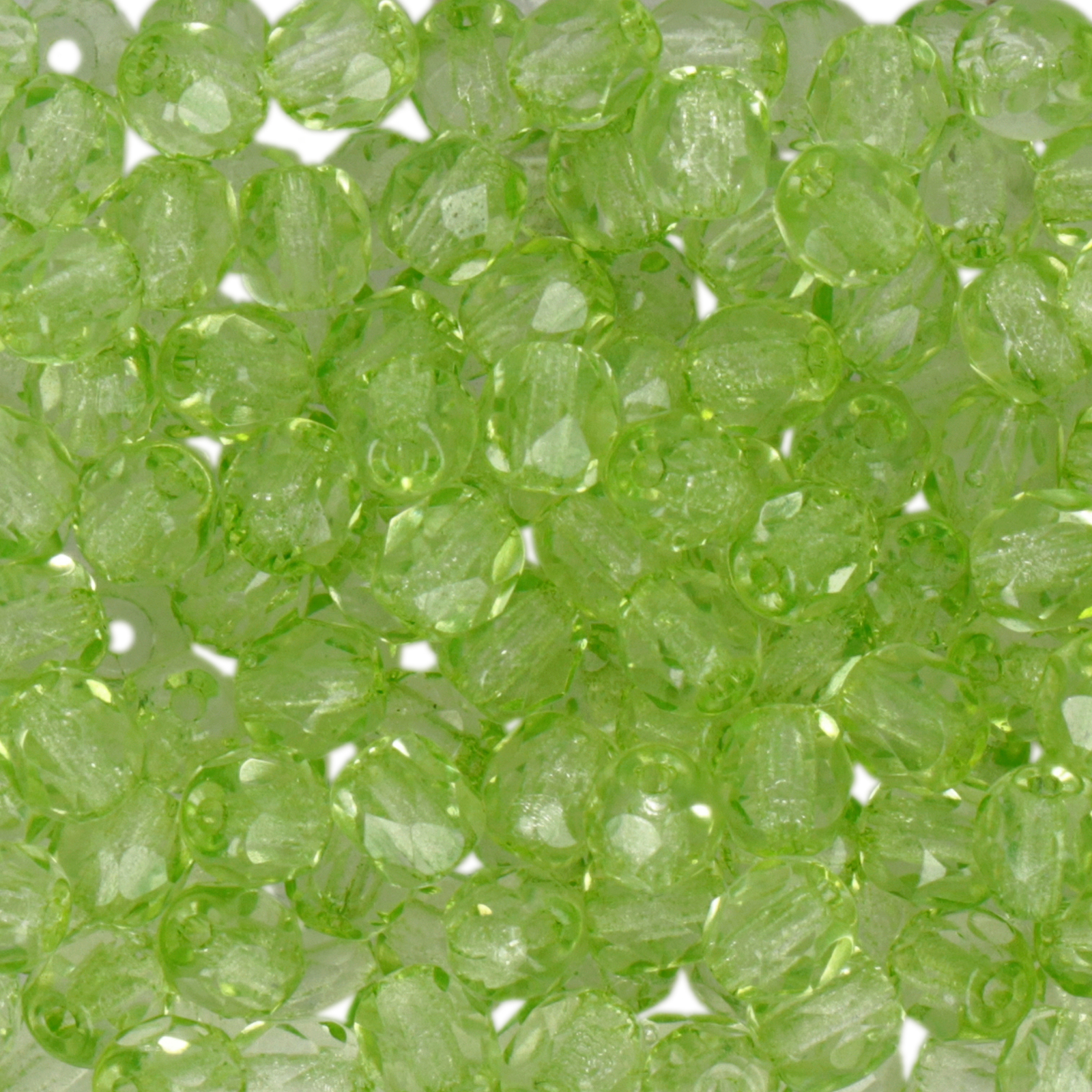 czech fire-polished round beads crystal lime solgel 4mm | 50pc