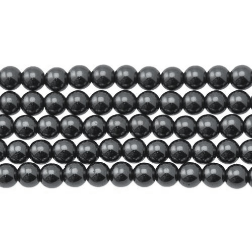 hematite smooth round 4mm | 15/16-inch strand