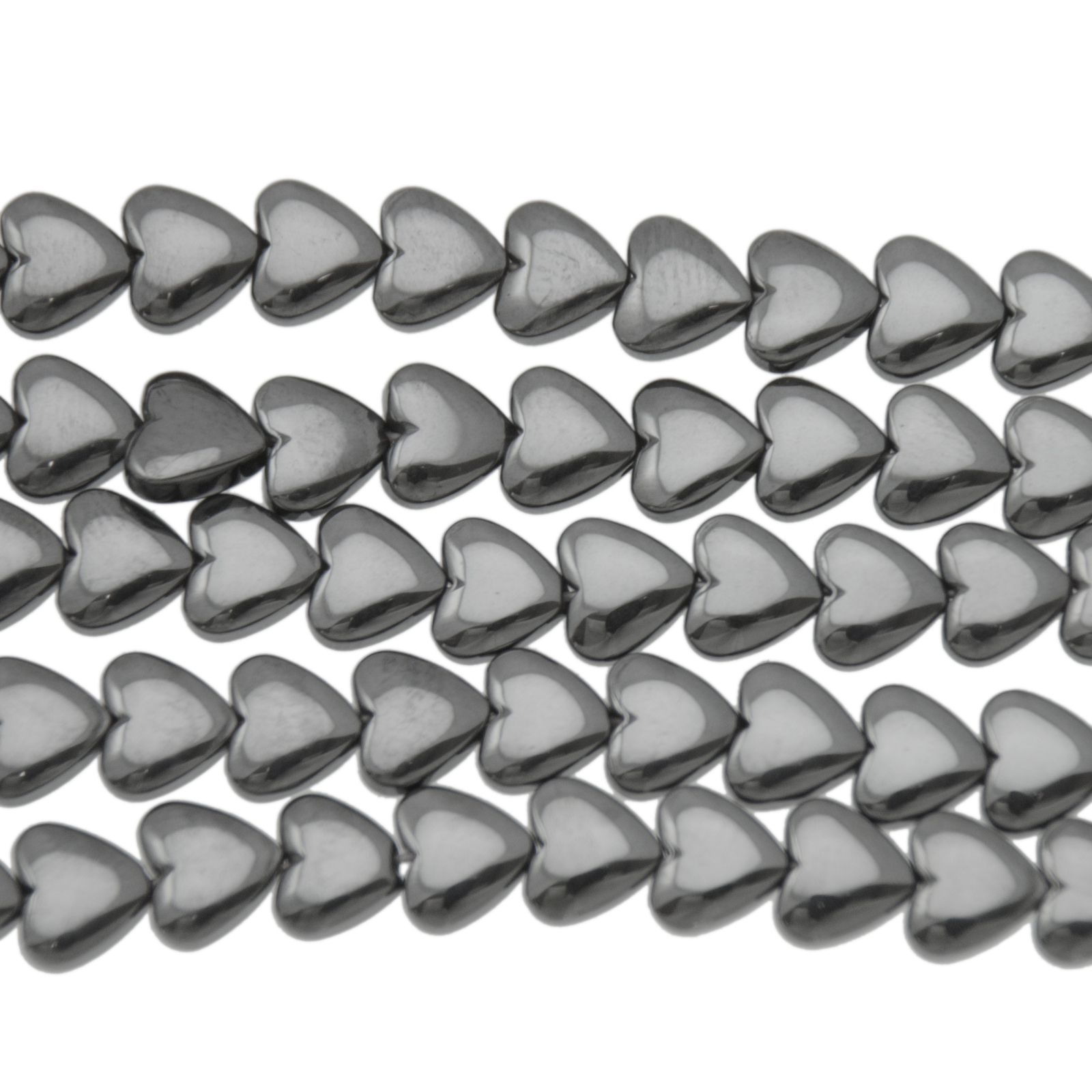 hematite smooth heart 6mm | 15/16-inch strand