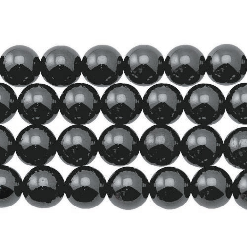 hematite smooth round 10mm | 15/16-inch strand