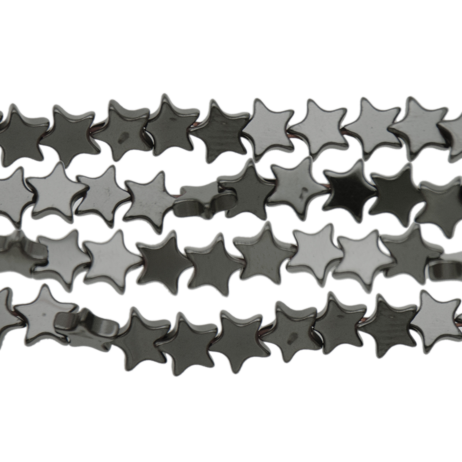 hematite smooth star 8mm | 15/16-inch strand
