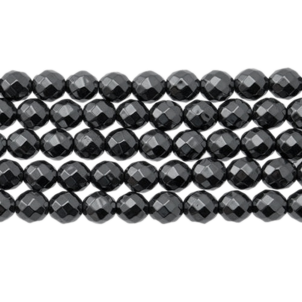 hematite faceted round 6mm | 15/16-inch strand
