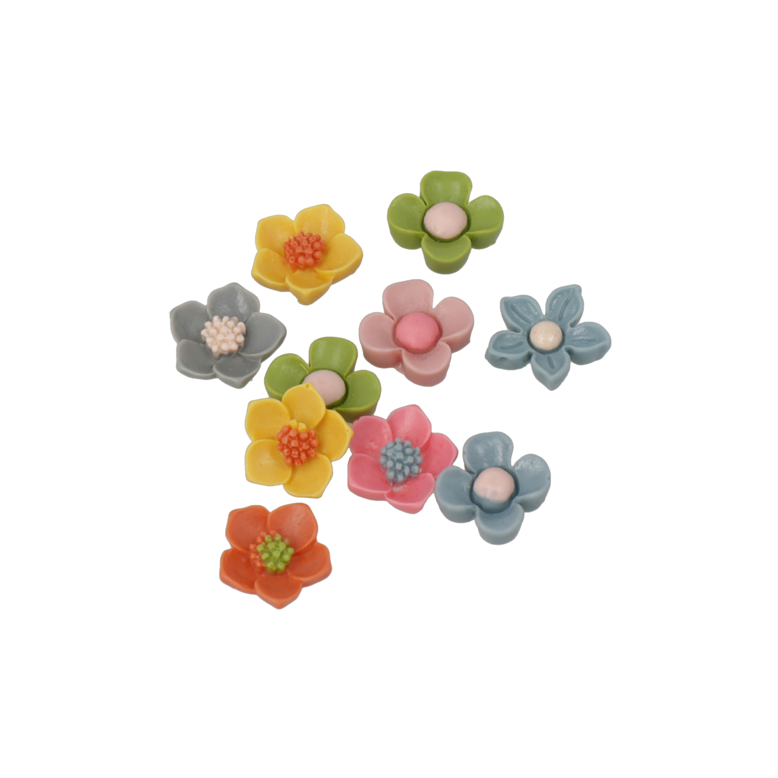 kawaii cabochon mix flowers 12mm aprox. | 10pc