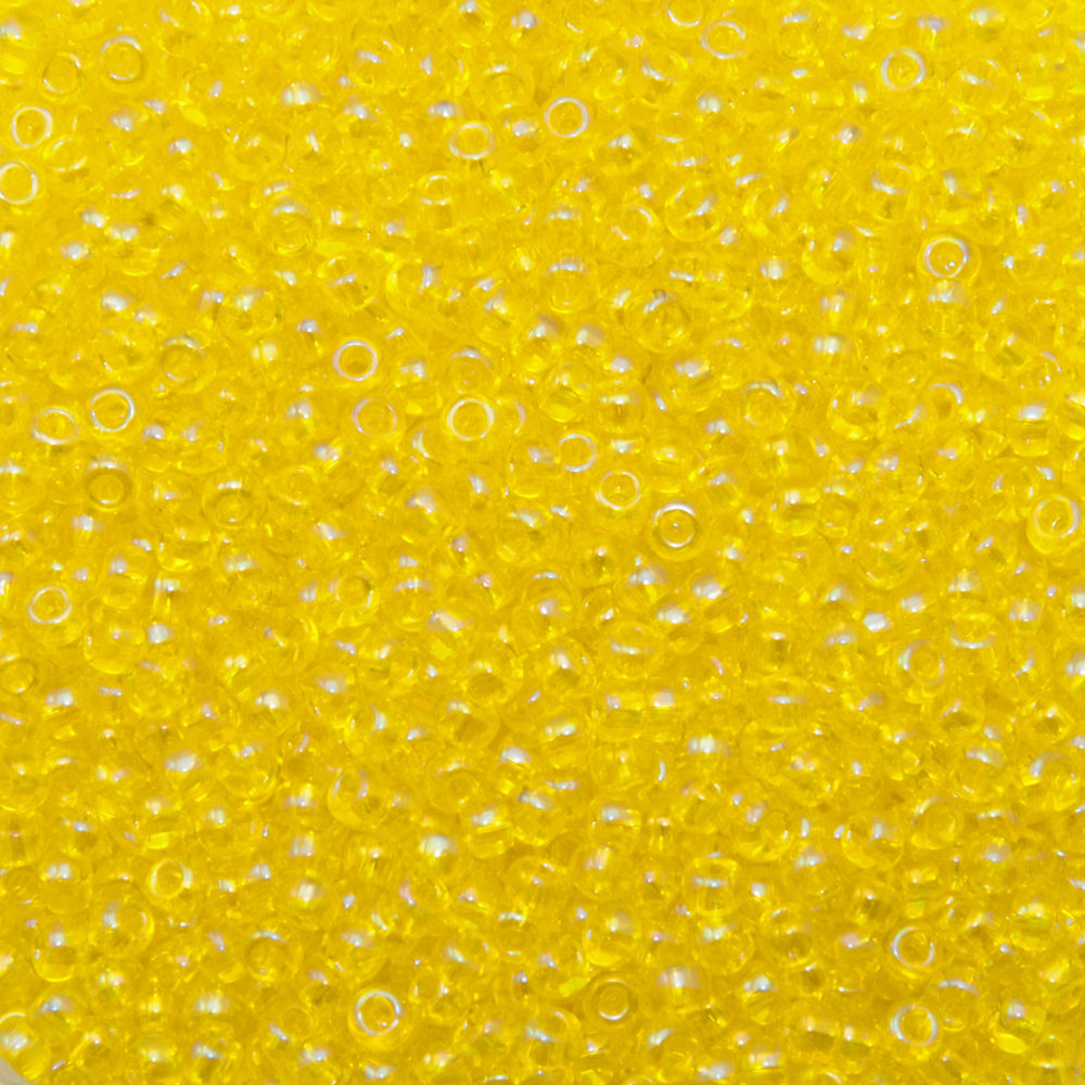 rocaille toho seed beads 11/0 transparent rainbow lemon (175) | 10gr