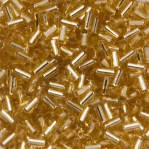 bugle toho beads 3mm - silver-lined light topaz (22) | 10gr