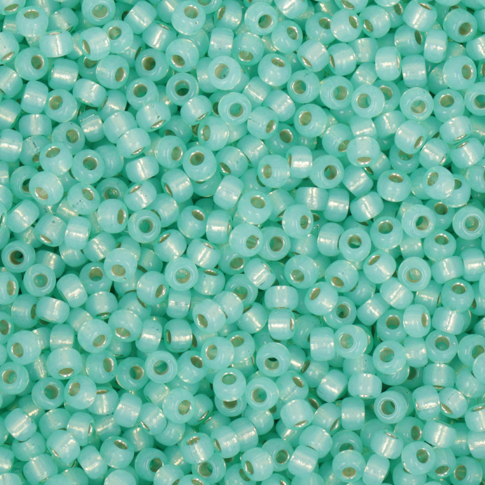 miyuki rocailles 8/0 - dyed silver-lined alabaster sea green (571) | 10gr
