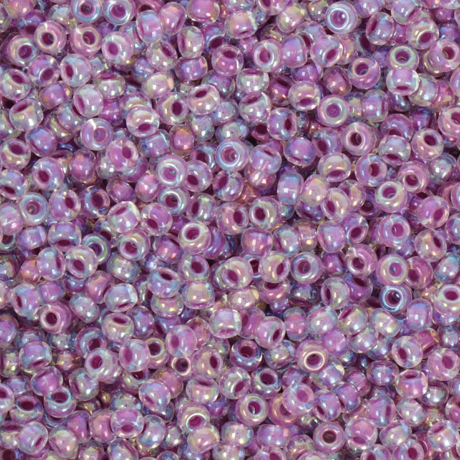 miyuki rocailles 8/0 - color-lined raspberry/crystal ab (264) | 10gr