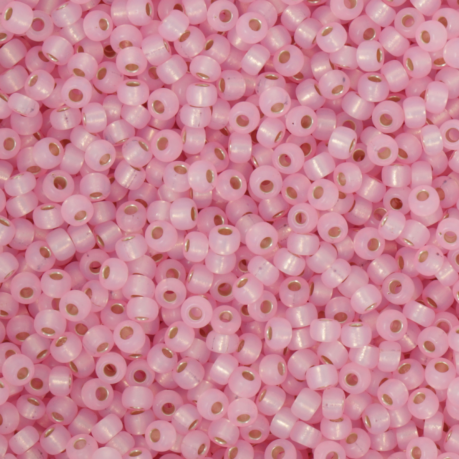 miyuki rocailles 8/0 - dyed silver-lined alabaster pink (643) | 10gr