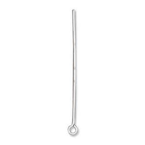silver plated eyepin 38mm - wire 0,73mm | 100pc